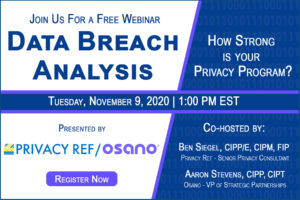Osano and Privacy Ref announcement of webinar